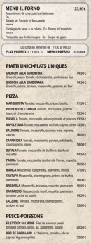 Carte et menu de Il Forno à Strasbourg — Les plats, pizzas et poissons, ...