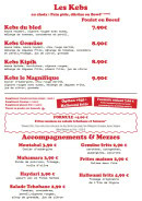 Menu Kebs Baba - Les accompagnements, kebabs, ...