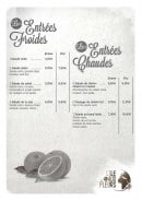 Menu L'Ile aux Fleurs - Les entrées