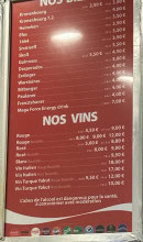 Menu La Corne D’or - Les bieres et vins