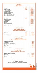 Menu La Taverne Du Quai - Les vins, thés, cafés et digestifs