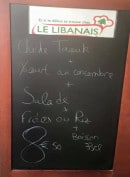 Menu Le Libanais - Le menu à 8.50€