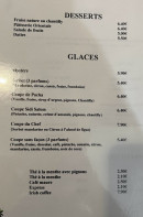 Menu Le Pacha - Les desserts et glaces