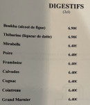 Menu Le Pacha - Les digestifs