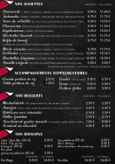 Menu Le Tarbouche - Les desserts, boissons