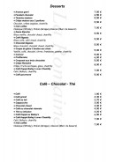 Carte et menu de Trattoria La Romaine à Niederbronn les Bains — Les desserts, café...