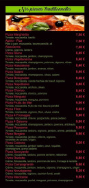 Menu Pizza O'délices - Les pizzas traditionnels
