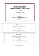 Carte et menu de Auberge Le Biblenhof à Soultz les Bains — Les menus