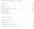 Carte et menu de Auberge de la charbonnière à Bellefosse — Petites faims et plats au fromage