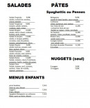 Menu Pizza Castello - Les salades, pâtes et menu enfant,....