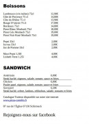 Menu Pizza Castello - Les boissons et sandwich