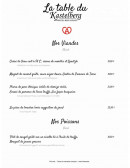 Menu La Table du Kastelberg - les viandes et poissons