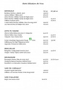 Menu La Table du Kastelberg - sélection de vins