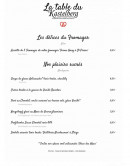 Menu La Table du Kastelberg - les fromages et plaisirs sucrés
