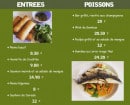 Menu Restaurant aux deux clefs - les entrées et poissons