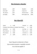 Menu Le Plazza - Les boissons