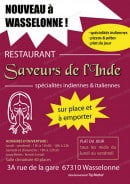 Menu Saveurs de l'inde - Carte et menu Saveurs de l'inde Wasselonne