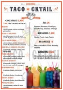Menu Taco'cktail - Les cocktails, les jus ...