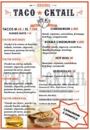 Menu Taco'cktail - Les tacos, les cheeseburgers ...