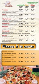 Menu New pizza - Les pizzas suite