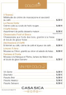 Carte et menu de Sica Les Spécialistes du Made in Italy à Mundolsheim — Les desserts
