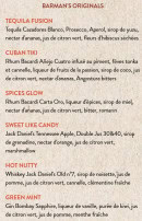 Menu Au Bureau - Barman&#039;s originals
