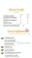 Menu La Brunchoise - Les jus, softs et thés,...