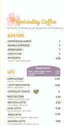 Menu La Brunchoise - Les spécialités coffee