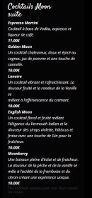 Menu Moon - Les cocktails  avec signatures suite