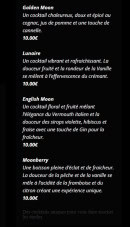 Menu Moon - Les cocktails moom suite