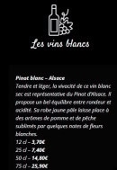 Menu Moon - Les vins blancs