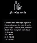 Menu Moon - Les vins rosés