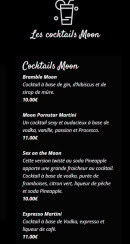 Menu Moon - Les cocktails moom