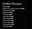 Menu Moon - Les cocktails  classiques