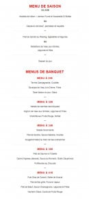 Menu Restaurant Notre Dame - Le menu de saison et menus banquet