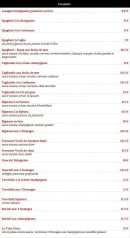 Menu Chez Michel - Les pâtes