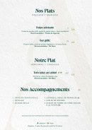 Menu Itza La Pyramide - Les plats suite et accompagnements