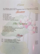 Carte et menu de La Villa de Jade à Schweighouse sur Moder — les poissons, garnitures et plats végétariens,..,