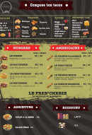 Menu Frencheeze - Tacos personnalisé, assiettes et boissons,...