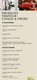Carte et menu de Pont de l'ill à La Wantzenau — Les produits traiteurs, chaud et froid