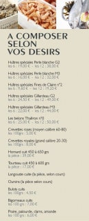 Carte et menu de Pont de l'ill à La Wantzenau — A composer selon vos désire