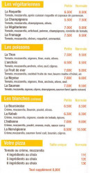 Carte et menu de La Marguerita à Lauterbourg — Les pizzas suite