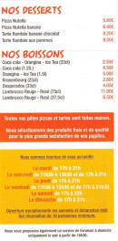 Carte et menu de La Marguerita à Lauterbourg — Les desserts et boissons