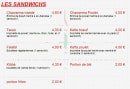 Menu Le Libanis - Les sandwiches