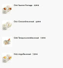 Menu Tokyo Sushi - California suite