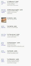 Menu Tokyo Sushi - Maki spécial suite