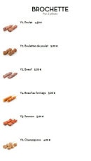Menu Tokyo Sushi - Les brochettes