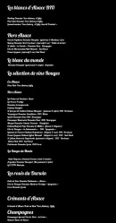 Menu Le Darwin - Les vins