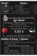 Menu Pizza le 44 - Les desserts, boissons et informations
