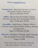 Menu Douceurs et Passion - Exemple de menu